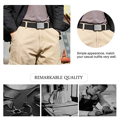 VBIGER Cinturón Lona Ocasional para Hombre,125cm-130cm (Negro4) VBIGER Cinturón Lona Ocasional para Hombre,125cm-130cm (Negro4)