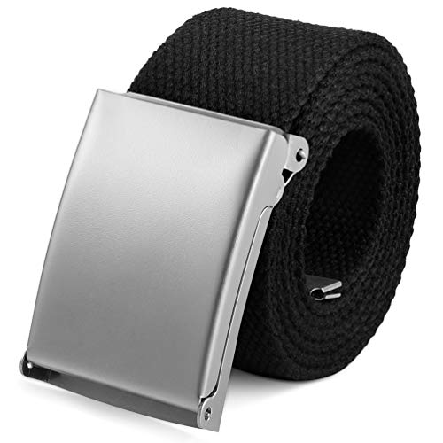 VBIGER Cinturón Lona Ocasional para Hombre,125cm-130cm (Negro4) VBIGER Cinturón Lona Ocasional para Hombre,125cm-130cm (Negro4)