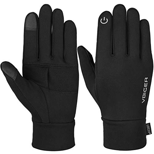 VBIGER Guante de Otoño Invierno Bicicleta Correr al Aire Libre Guantes Calientes con Reflectante,Unisex, negro, S