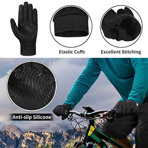 VBIGER Guantes de Invierno Guantes de Correr Ciclismo Antideslizantes Guantes Deportivos para Hombres y Mujeres, L