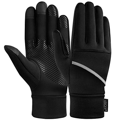 VBIGER Guantes Invierno Hombre Mujeres Cálido Espesar a Prueba de Viento Anti-Deslizantes Táctiles Antideslizantes con Pantalla Táctil de Correr Ciclismo Moto Deportivos Trabajo