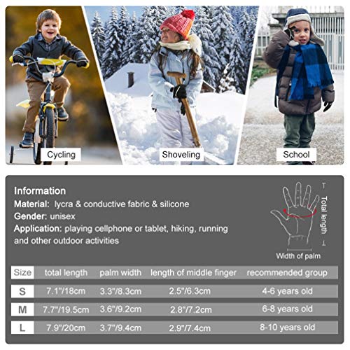 VBIGER Guantes Invierno Niños Niña con Pantalla Táctil Antideslizantes de Correr Ciclismo Deportivos Guantes con Primavera y otoño, principios de Invierno (L(8-10 años), Negro) VBIGER Guantes Invierno Niños Niña con Pantalla Táctil Antideslizantes de Correr Ciclismo Deportivos Guantes con Primavera y otoño, principios de Invierno (L(8-10 años), Negro)