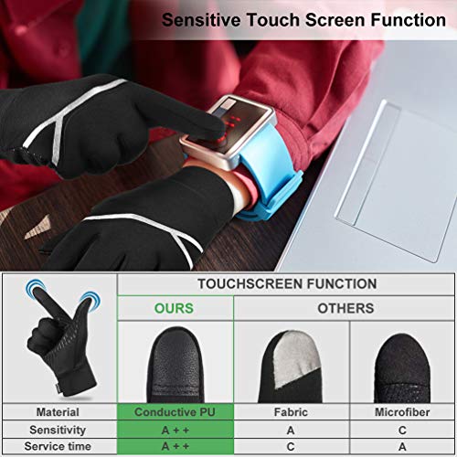 VBIGER Guantes Invierno Niños Niña con Pantalla Táctil Antideslizantes de Correr Ciclismo Deportivos Guantes con Primavera y otoño, principios de Invierno (L(8-10 años), Negro) VBIGER Guantes Invierno Niños Niña con Pantalla Táctil Antideslizantes de Correr Ciclismo Deportivos Guantes con Primavera y otoño, principios de Invierno (L(8-10 años), Negro)
