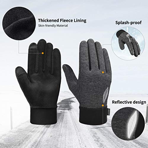 VBIGER Guantes Invierno Niños Niñas Guantes deportivos antideslizantes con pantalla táctil.(Gris,L)