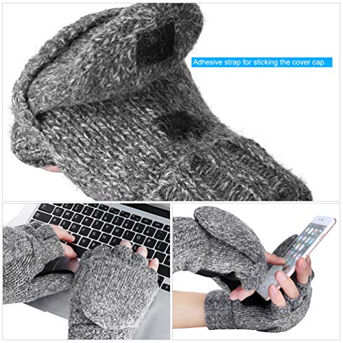 VBIGER Guantes Invierno Unisex Mitones de lana de punto caliente Manoplas VBIGER Guantes Invierno Unisex Mitones de lana de punto caliente Manoplas