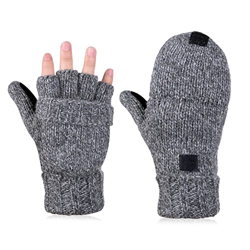 VBIGER Guantes Invierno Unisex Mitones de lana de punto caliente Manoplas VBIGER Guantes Invierno Unisex Mitones de lana de punto caliente Manoplas
