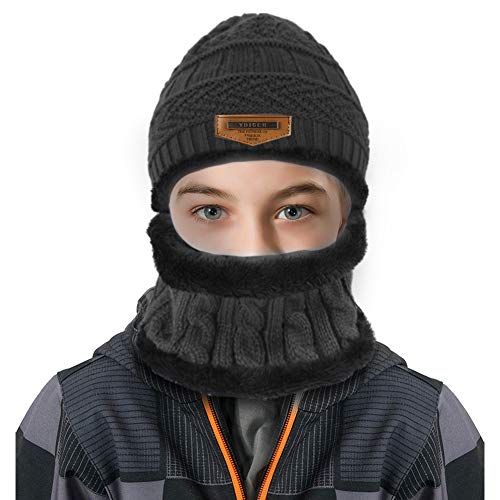VBIGER Niños Sombrero Caliente de Punto y Bufanda tubular con Forro de Lana,2 Piezas VBIGER Niños Sombrero Caliente de Punto y Bufanda tubular con Forro de Lana,2 Piezas