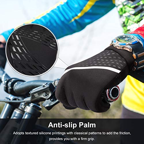 VBIGER Thickened Winter Gloves Touch Screen Gloves Cold Weather Gloves with Anti-slip Silicone and Stretchy Cuff (Negro, M) VBIGER Thickened Winter Gloves Touch Screen Gloves Cold Weather Gloves with Anti-slip Silicone and Stretchy Cuff (Negro, M)