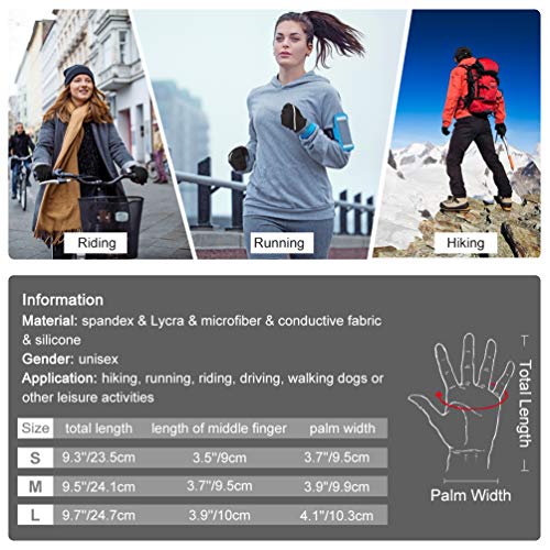 VBIGER Thickened Winter Gloves Touch Screen Gloves Cold Weather Gloves with Anti-slip Silicone and Stretchy Cuff (Negro, M) VBIGER Thickened Winter Gloves Touch Screen Gloves Cold Weather Gloves with Anti-slip Silicone and Stretchy Cuff (Negro, M)