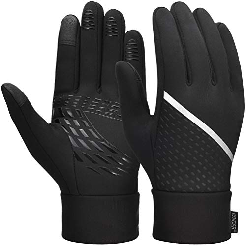 VBIGER Thickened Winter Gloves Touch Screen Gloves Cold Weather Gloves with Anti-slip Silicone and Stretchy Cuff (Negro, M)