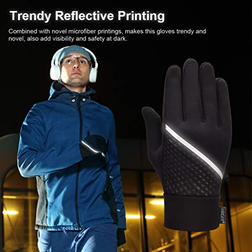 VBIGER Thickened Winter Gloves Touch Screen Gloves Cold Weather Gloves with Anti-slip Silicone and Stretchy Cuff (Negro, S)
