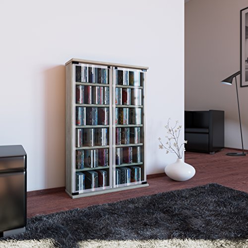 VCM Retal Mueble para Discos de Vinilo, Roble Sonoma (Vetas), 91,5x60x18 cm