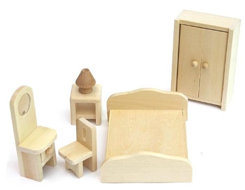 VDP Freda - Conjunto de Muebles para casa de muñecas (Madera, 28 Piezas)