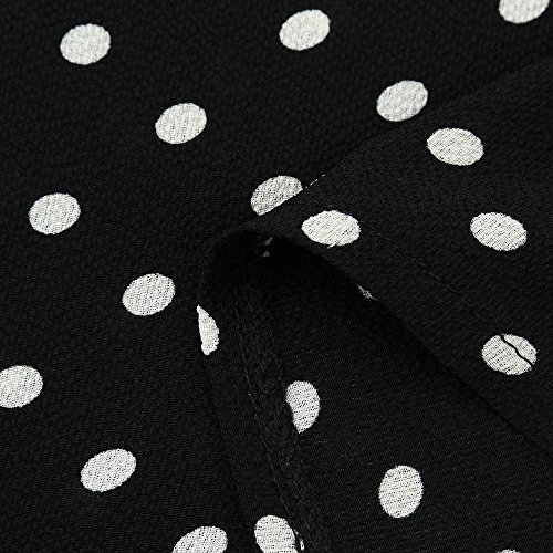 VECDY Moda Camisa Mujer Trompeta Manga Larga Suelta Lunares En Blanco Y Negro Camiseta Tops De Primavera Camisa Casual De Mujer(Negro ,XL) VECDY Moda Camisa Mujer Trompeta Manga Larga Suelta Lunares En Blanco Y Negro Camiseta Tops De Primavera Camisa Casual De Mujer(Negro ,XL)