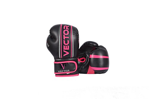 Vector Deportes Guantes de Boxeo para Hombres Mujeres, Maya Ocultar de Piel Hecho a Mano Estilo Pro para Kickboxing Sparring Saco Entrenamiento – Color Oro Rosa Verde Rojo – Talla 8 10 12 14 16 oz