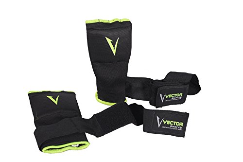 Vector Sports - Vendajes de Mano de Gel Acolchado para Entrenamiento, Unisex, Protector de puño, para ser Usado Debajo de los Guantes para Boxeo MMA Kickboxing Muay Thai, 4 Colores, Large, Verde