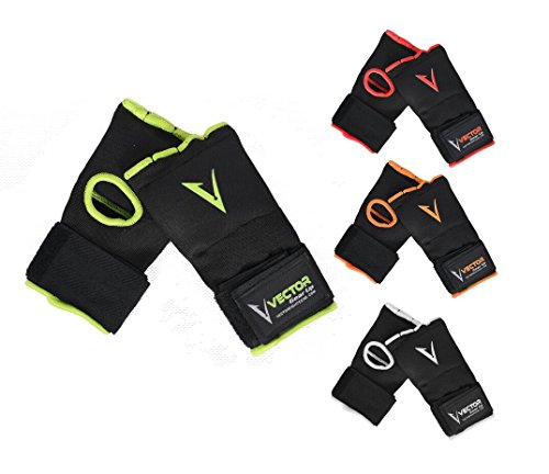 Vector Sports - Vendajes de Mano de Gel Acolchado para Entrenamiento, Unisex, Protector de puño, para ser Usado Debajo de los Guantes para Boxeo MMA Kickboxing Muay Thai, 4 Colores, Large, Verde