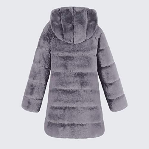 Vectry Black Friday 2019 Rebajas Mujer Abrigo De Peluche Sintético Sudadera con Capucha Sudadera De Color Liso Chaqueta con Capucha Abrigo De Invierno Ropa De Abrigo De Mujer … (_Gris, XXL)