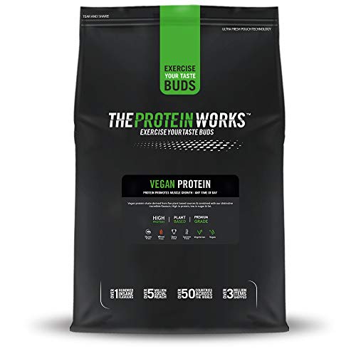 Vegan Protein Powder | 100% A Base de Plantas | Sin Gluten | Ecológico | Bajo en Grasas| THE PROTEIN WORKS | Chocolate y Caramelo | 1kg