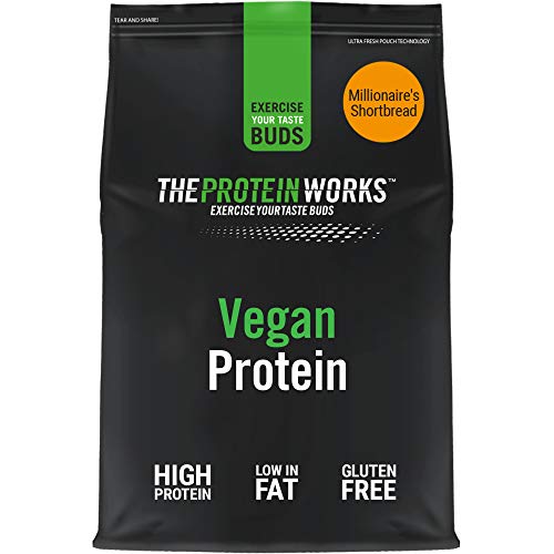 Vegan Protein Powder | 100% A Base de Plantas | Sin Gluten | Ecológico | Bajo en Grasas| THE PROTEIN WORKS | Chocolate y Caramelo | 1kg