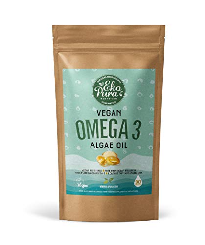 Vegano Omega 3 - Aceite de Algas, 90 Capsulas (250mg DHA/Capsula)