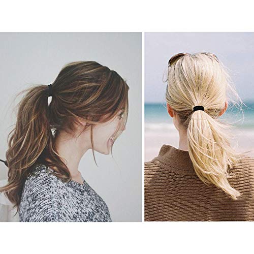 VEGCOO 50 Piezas Goma de Pelo, Banda de Pelo Elástica Grande, Cinta de Algodón Sin Costuras para El Cabello, Gomas Pelo Negro para Mujer Hombre Niña VEGCOO 50 Piezas Goma de Pelo, Banda de Pelo Elástica Grande, Cinta de Algodón Sin Costuras para El Cabello, Gomas Pelo Negro para Mujer Hombre Niña