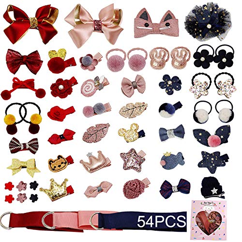 VEGCOO 54 Piezas Clips Pelo Bebe Niña y Gomas del Pelo Elásticos, Multicolor Horquillas Pelo Pinzas Bandas Accesorios para El Cabello con Caja de Regalo para Niña (A) VEGCOO 54 Piezas Clips Pelo Bebe Niña y Gomas del Pelo Elásticos, Multicolor Horquillas Pelo Pinzas Bandas Accesorios para El Cabello con Caja de Regalo para Niña (A)