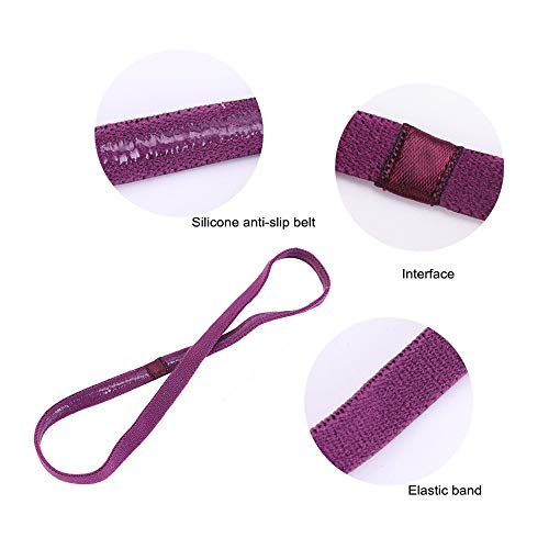 Vegena 14 Piezas Cinta Pelo Deporte, Diadema Deportiva Multicolor Elásticas Antideslizante Cintas de Pelo para Cabello Cintas de Pelo para Fitness para Mujer