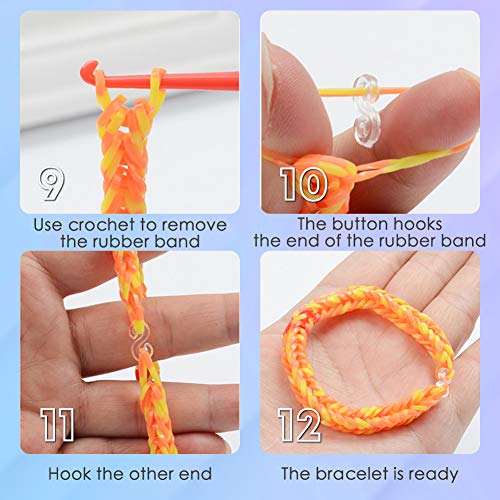 Vegena DIY Pulseras Gomas Loom Bandas Conjunto Niños Bricolaje Conjunto de Cuentas Gomas para Pulseras de Colores 23 Colores Rainbow Elasticas Loom Bandz DIY Kit con Accesorios para Niños Juguete