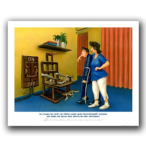 Veit's imágenes Wandbild Cartoon Fisioterapia Reizstrom Schmerztherapie - Nuevo Muy favorables en Ebay erststeitt!, Mittel 40x50mit Rahmen