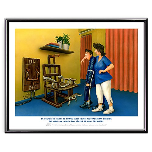 Veit's imágenes Wandbild Cartoon Fisioterapia Reizstrom Schmerztherapie - Nuevo Muy favorables en Ebay erststeitt!, Mittel 40x50mit Rahmen