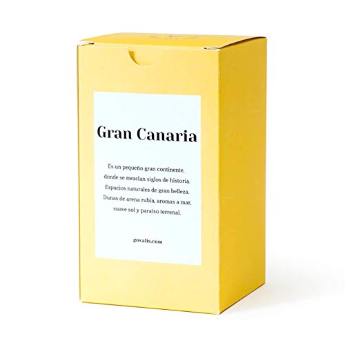 Vela Aromática Gran Canaria | Cera de Soja 100% Natural | 70-90 horas, Vela Perfumada Olor Coco Grande en Vaso, Recuerdos de Gran Canaria, Regalos Originales para Amigos, Decoración, Hogar, Baño