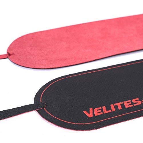 Velites Muñequeras Profesionales bicapa para Crossfit, Gimnasio o Halterofilia Core (Rojo)