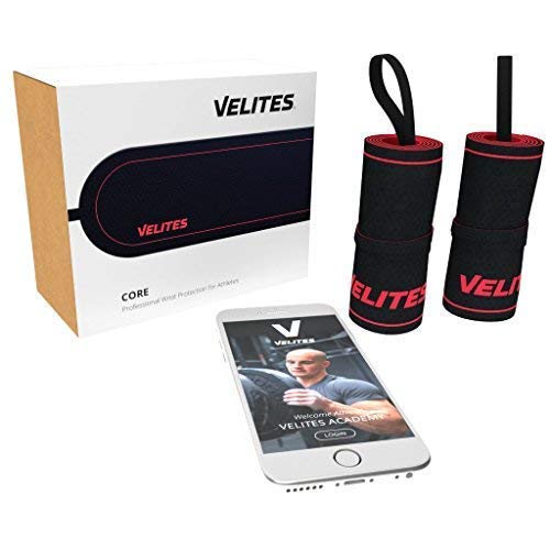 Velites Muñequeras Profesionales bicapa para Crossfit, Gimnasio o Halterofilia Core (Rojo)