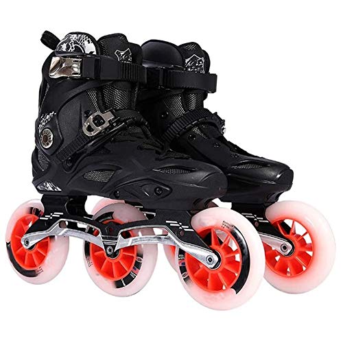 Velocidad De Patines En Línea, Interior Y Exterior 3X110 MM 90A Ruedas De Carreras Patines para Niños Y Niñas, Adultos Patines,Negro,39