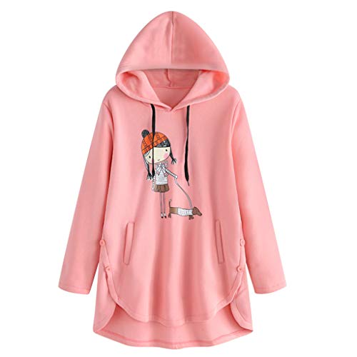 VEMOW Pullover Mujer Suelto Casual Dibujos Animados ImpresióN Irregular Dobladillo Encapuchado Camisa De Entrenamiento Sudadera Tops Blusa Camisa OtoñO Invierno(Rosado,5XL) VEMOW Pullover Mujer Suelto Casual Dibujos Animados ImpresióN Irregular Dobladillo Encapuchado Camisa De Entrenamiento Sudadera Tops Blusa Camisa OtoñO Invierno(Rosado,5XL)