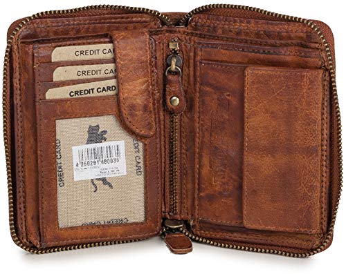 Ven Tomy - Cartera monedero para mujer y hombre de cuero, pequeño vintage marrón Ven Tomy - Cartera monedero para mujer y hombre de cuero, pequeño vintage marrón