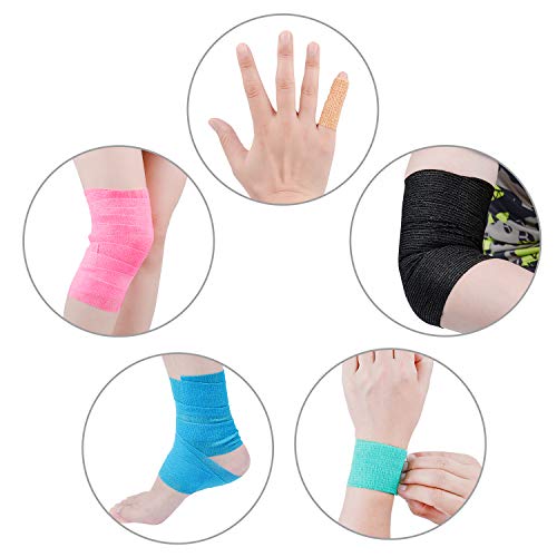 Venda Cohesiva Envoltura Tape Vet, 5 cm x 4,5 m 12 Pack - Vendaje Autoadhesivo para Primeros Auxilios, Lesiones Deportivas, Hinchazón y Esguinces de Tobillo y Muñeca (Multicolor) Venda Cohesiva Envoltura Tape Vet, 5 cm x 4,5 m 12 Pack - Vendaje Autoadhesivo para Primeros Auxilios, Lesiones Deportivas, Hinchazón y Esguinces de Tobillo y Muñeca (Multicolor)