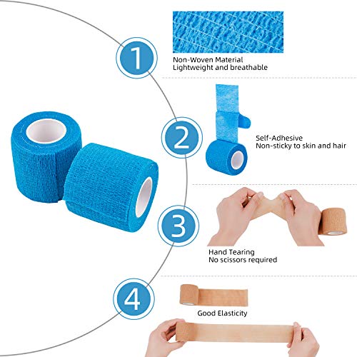 Venda Cohesiva Envoltura Tape Vet, 5 cm x 4,5 m 12 Pack - Vendaje Autoadhesivo para Primeros Auxilios, Lesiones Deportivas, Hinchazón y Esguinces de Tobillo y Muñeca (Multicolor) Venda Cohesiva Envoltura Tape Vet, 5 cm x 4,5 m 12 Pack - Vendaje Autoadhesivo para Primeros Auxilios, Lesiones Deportivas, Hinchazón y Esguinces de Tobillo y Muñeca (Multicolor)