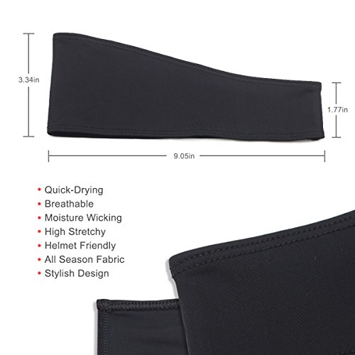 Venda para Hombre - Sudadera Deportiva para Correr, Ciclismo, Yoga, Baloncesto - Pelo elástico para la Humedad, 2 Paquetes Negro Venda para Hombre - Sudadera Deportiva para Correr, Ciclismo, Yoga, Baloncesto - Pelo elástico para la Humedad, 2 Paquetes Negro