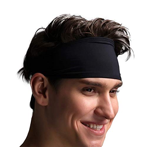 Venda para Hombre - Sudadera Deportiva para Correr, Ciclismo, Yoga, Baloncesto - Pelo elástico para la Humedad, 2 Paquetes Negro Venda para Hombre - Sudadera Deportiva para Correr, Ciclismo, Yoga, Baloncesto - Pelo elástico para la Humedad, 2 Paquetes Negro