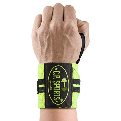 Vendaje para la muñeca de C.P. Sports - 30 cm de largo, lazo para el pulgar / cierre de velcro - talla única, 6 colores - fitness, crossfit, levantamiento de pesas, prensa de banco, competición Vendaje para la muñeca de C.P. Sports - 30 cm de largo, lazo para el pulgar / cierre de velcro - talla única, 6 colores - fitness, crossfit, levantamiento de pesas, prensa de banco, competición