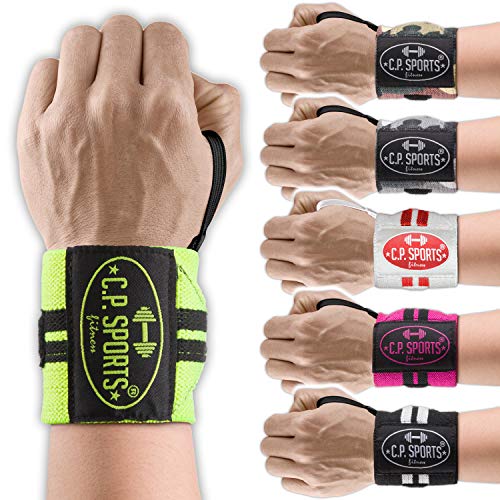 Vendaje para la muñeca de C.P. Sports - 30 cm de largo, lazo para el pulgar / cierre de velcro - talla única, 6 colores - fitness, crossfit, levantamiento de pesas, prensa de banco, competición Vendaje para la muñeca de C.P. Sports - 30 cm de largo, lazo para el pulgar / cierre de velcro - talla única, 6 colores - fitness, crossfit, levantamiento de pesas, prensa de banco, competición