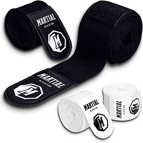 Vendas de Boxeo de Martial con Presilla para el Pulgar. ¡Vendajes sin Desgaste para MMA, Boxeo, Kickboxing y Combate! ¡Vendaje de muñeca Negro, absorción óptima del Sudor! Vendas de Boxeo de Martial con Presilla para el Pulgar. ¡Vendajes sin Desgaste para MMA, Boxeo, Kickboxing y Combate! ¡Vendaje de muñeca Negro, absorción óptima del Sudor!