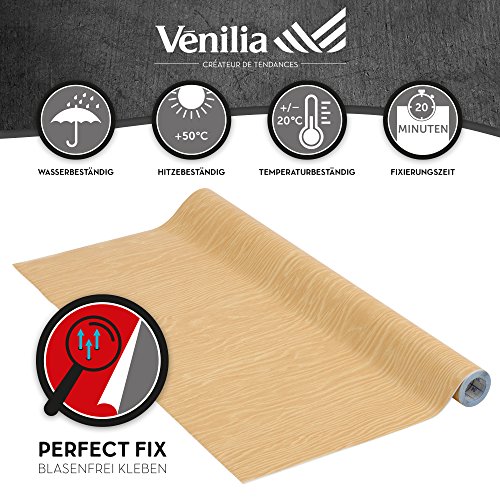 Venilia Klebefolie Kiefer 45 cm x 200 cm Adhesiva Fix Pino de Oregón, Muebles, lámina autoadhesiva para Papel Pintado, Aspecto Natural de Madera, 45 cm x 2 m, Espesor: 0,15 mm, 53327, PVC