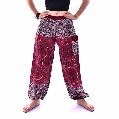 Venmo Hombres Mujeres tailandesas Pantalones de harén Festival Hippy Delantal Hippie Alta Cintura Pantalones de Yoga (Vino, Tamaño Libre) Venmo Hombres Mujeres tailandesas Pantalones de harén Festival Hippy Delantal Hippie Alta Cintura Pantalones de Yoga (Vino, Tamaño Libre)