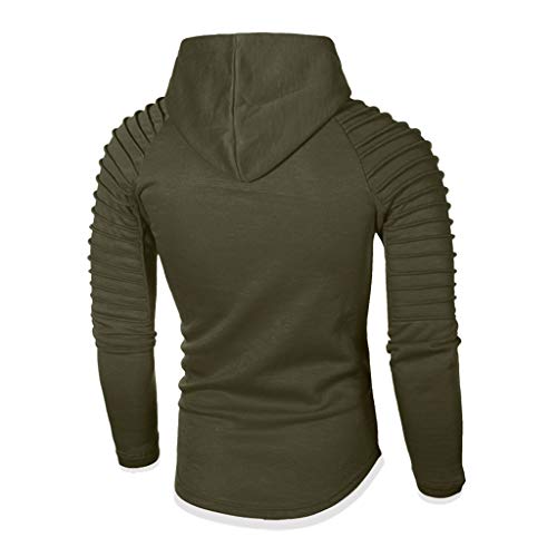 ¡Venta de liquidación! Sudadera con Capucha Hombre Hoodie Adolescentes Chico Pullover Básico Top Chandal Hombres Blusa Clásico Ropa Deportivos Casual Streetwear Yvelands(Verde C,M)