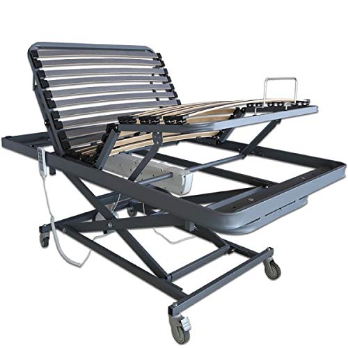 Ventadecolchones - Camas Articuladas Geriátrica de Hospital con Carro Elevador Medida 90 x 190 cm con Juego de barandillas Ventadecolchones - Camas Articuladas Geriátrica de Hospital con Carro Elevador Medida 90 x 190 cm con Juego de barandillas