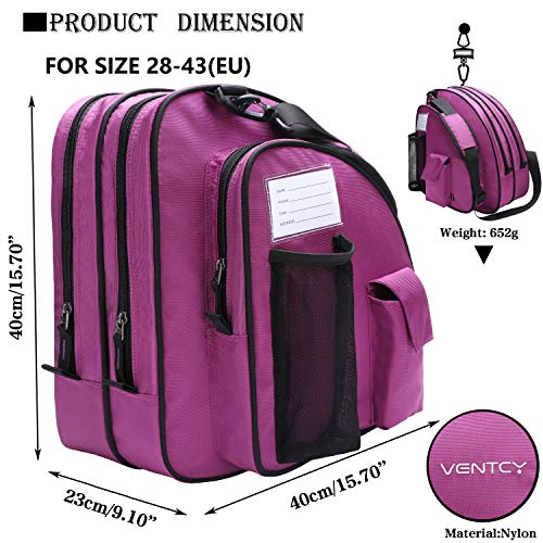 VENTCY Bolsa para Patines, Bolsa Patines Adulto, Bolsa Patines Ruedas, Bolsa Patines Línea para Nina, Bolsa Patines 4 Ruedas hasta El Tamaño 43 (EU) Púrpura VENTCY Bolsa para Patines, Bolsa Patines Adulto, Bolsa Patines Ruedas, Bolsa Patines Línea para Nina, Bolsa Patines 4 Ruedas hasta El Tamaño 43 (EU) Púrpura
