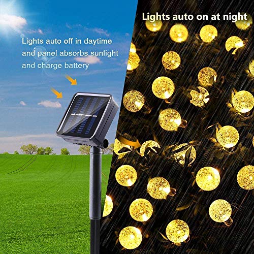 Ventdest Guirnalda Luces Exterior Solar, Cadena de Luces, 50 LED 7M Impermeable 8 Modos Guirnalda Luminosas para Jardin, Arboles, Casas, Patio, Boda, Fiesta Decoración